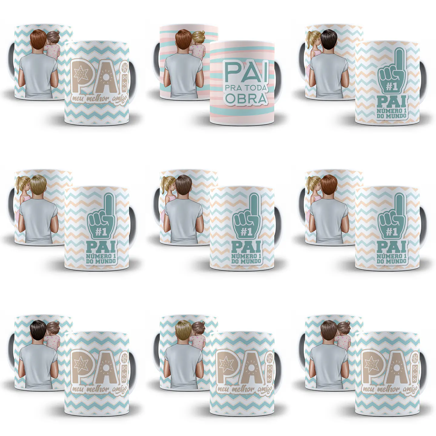 87 Artes Caneca Pai e Filho Editável Corel Draw + Png 9