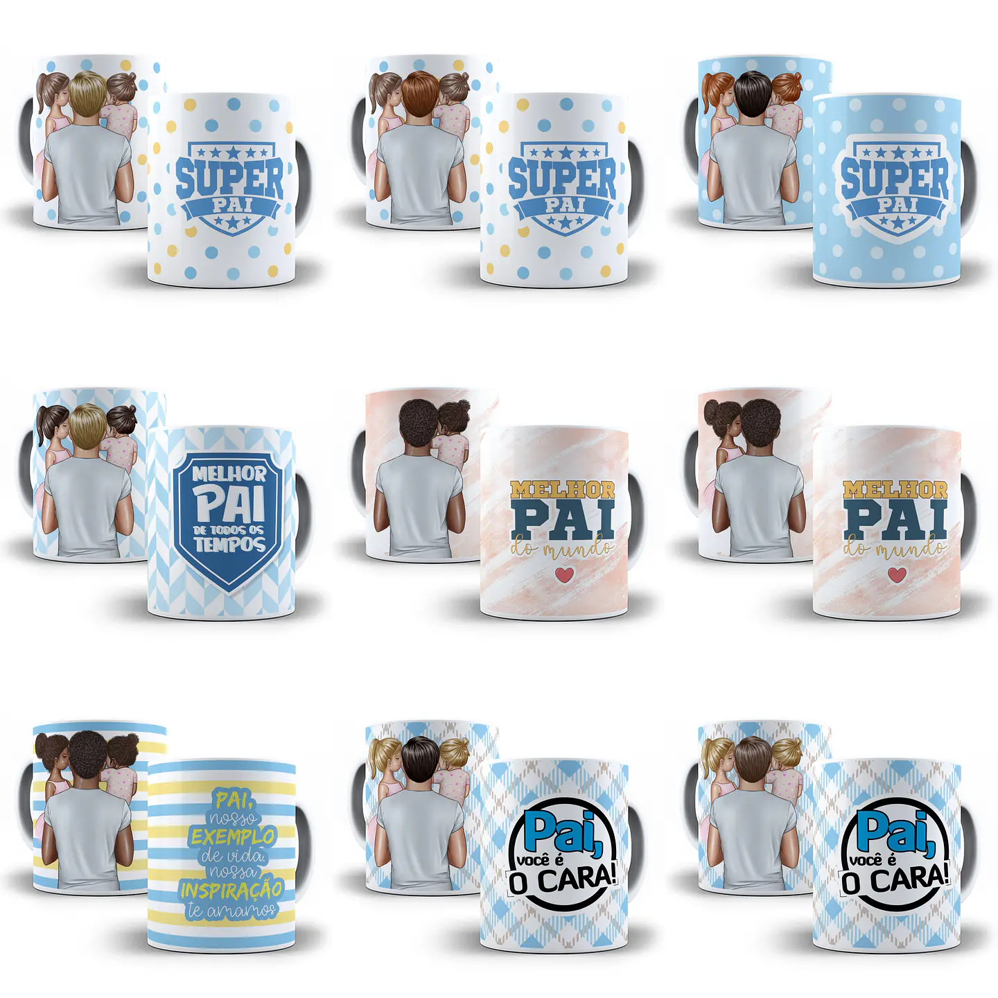 87 Artes Caneca Pai e Filho Editável Corel Draw + Png 1