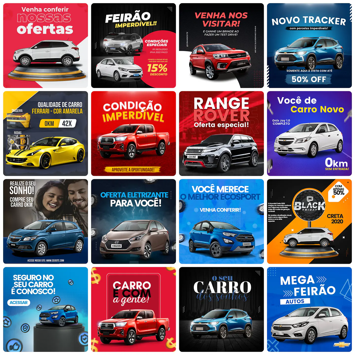 Pack Canva Concessionária Templates Editável 30 Artes + Bônus 2