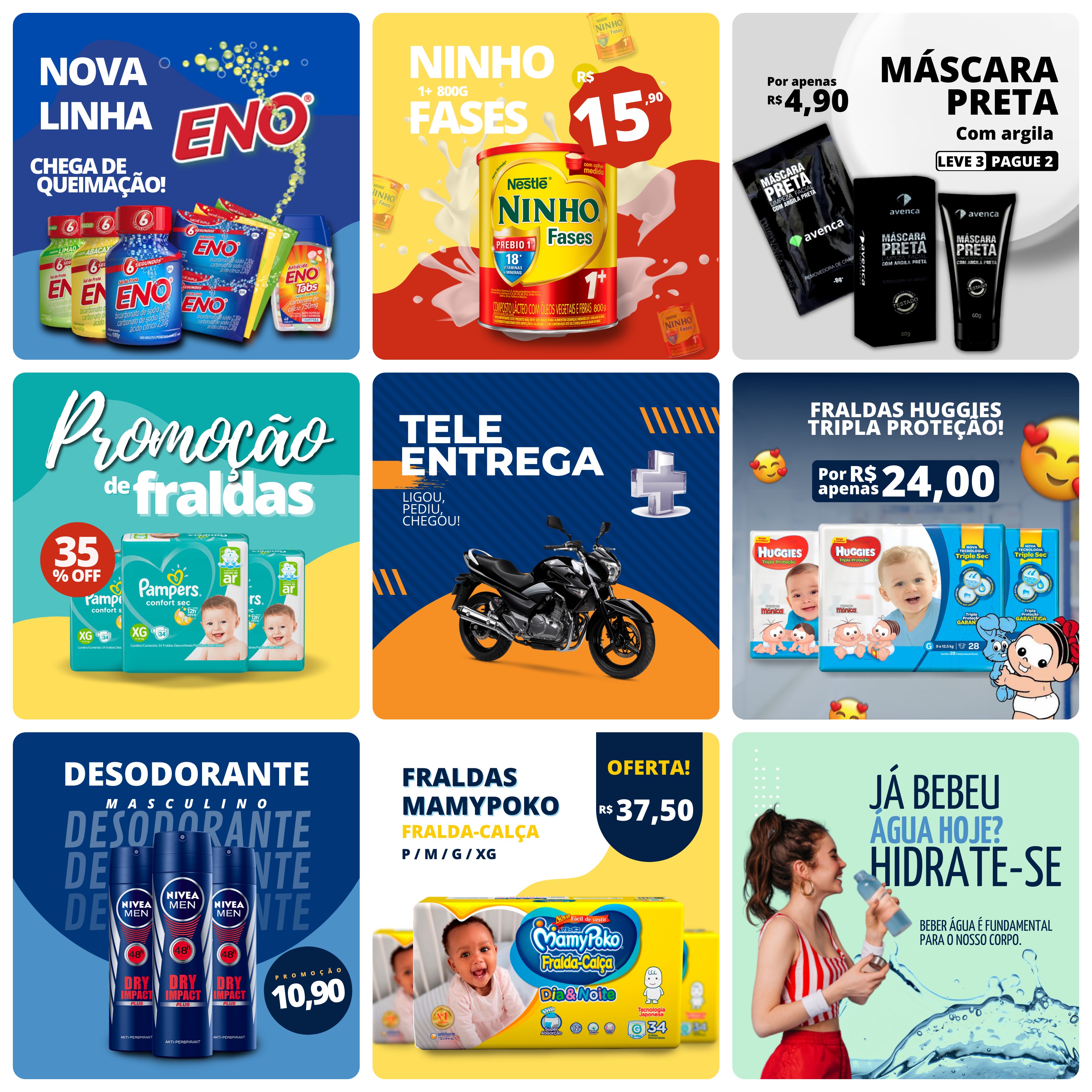 Pack Canva Farmácia Templates Editável 50 Artes + Bônus 5