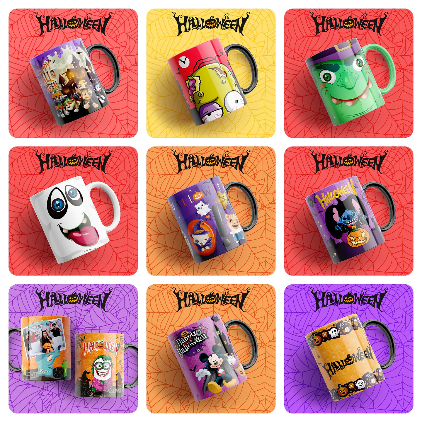 39 Artes Caneca Halloween Editável em Photoshop + Png 2