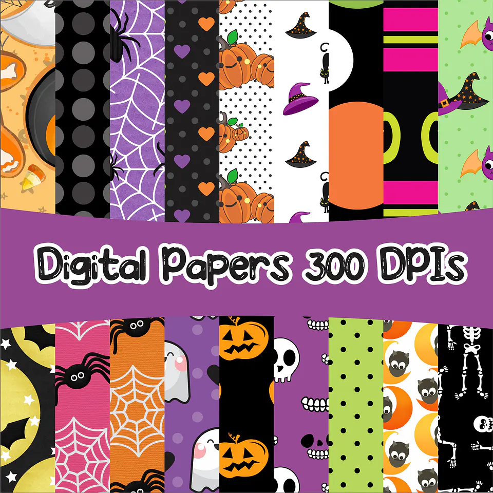 Kit Digital Halloween Dia das Bruxas Arquivos Png e Jpg 2