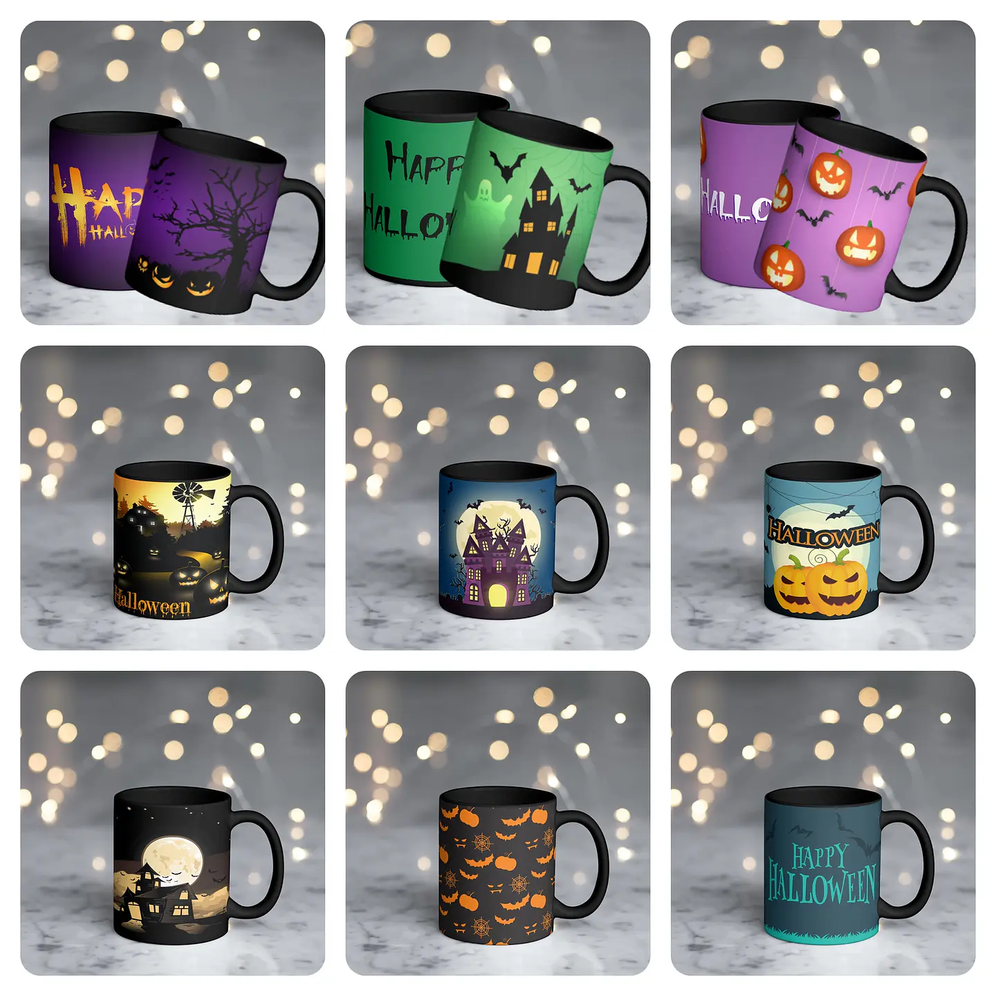 75 Artes para Caneca Halloween Arquivos Sublimação + Png 5