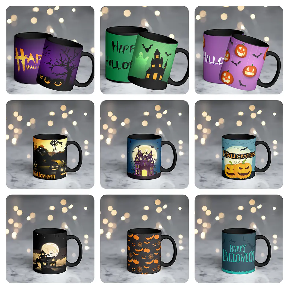 75 Artes para Caneca Halloween Arquivos Sublimação + Png 5