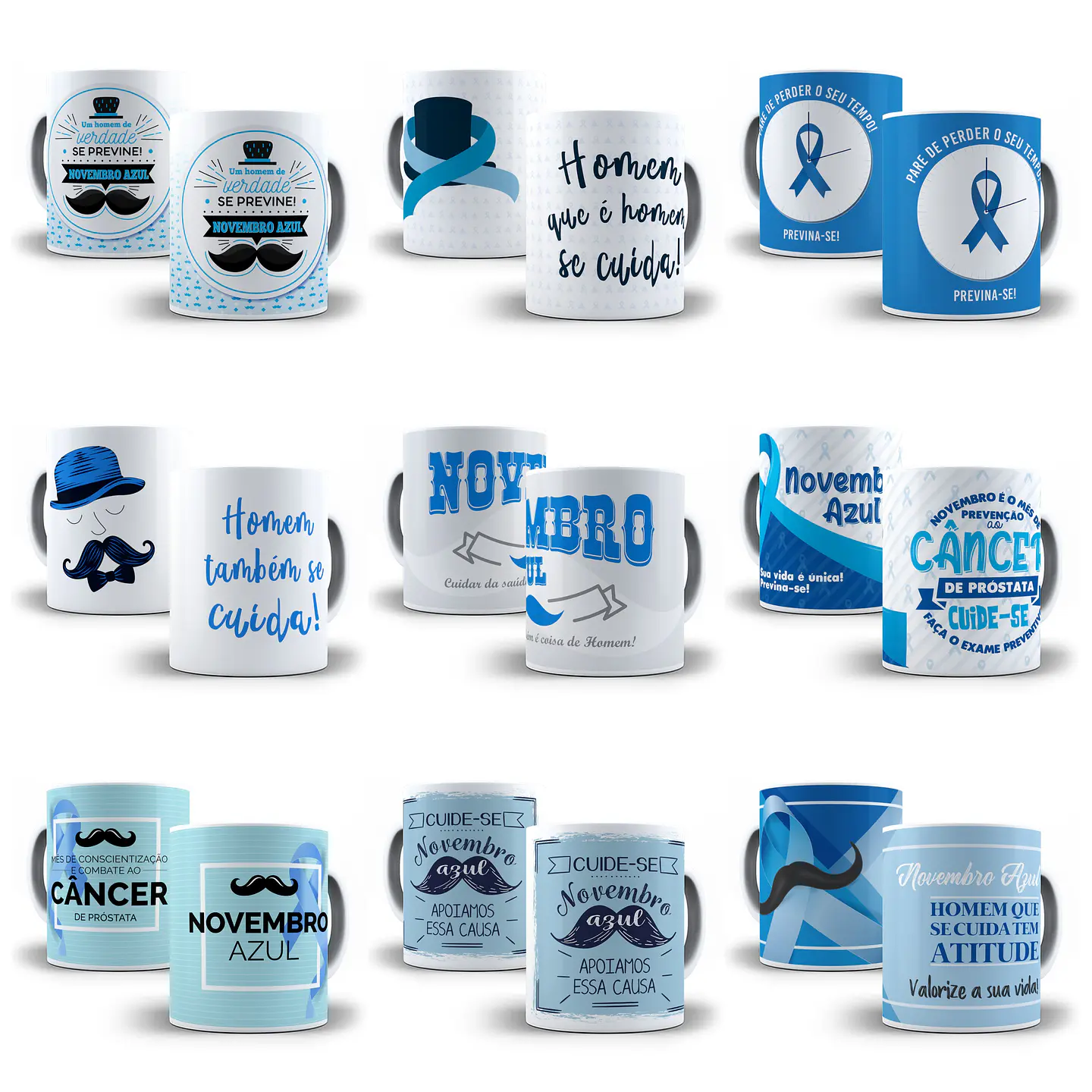 Artes para Sublimação Caneca e Camisa Novembro Azul Arquivos em Jpg  2