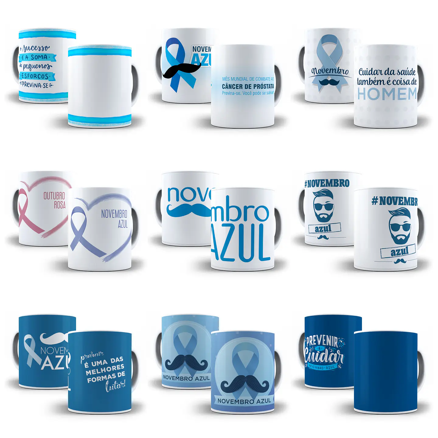 Artes para Sublimação Caneca e Camisa Novembro Azul Arquivos em Jpg  3