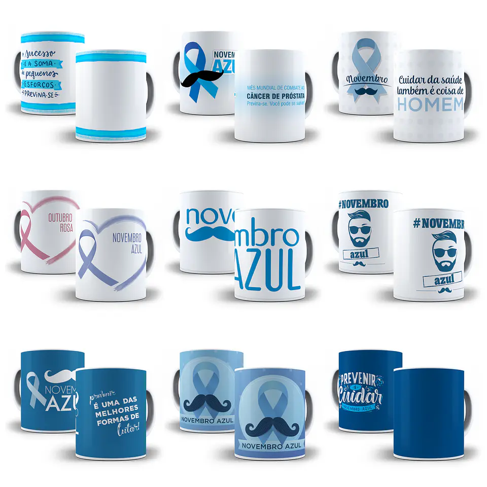 Artes para Sublimação Caneca e Camisa Novembro Azul Arquivos em Jpg  3