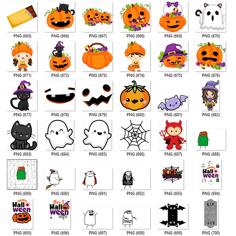 Kit Digital Halloween Dia das Bruxas Arquivos Png e Jpg