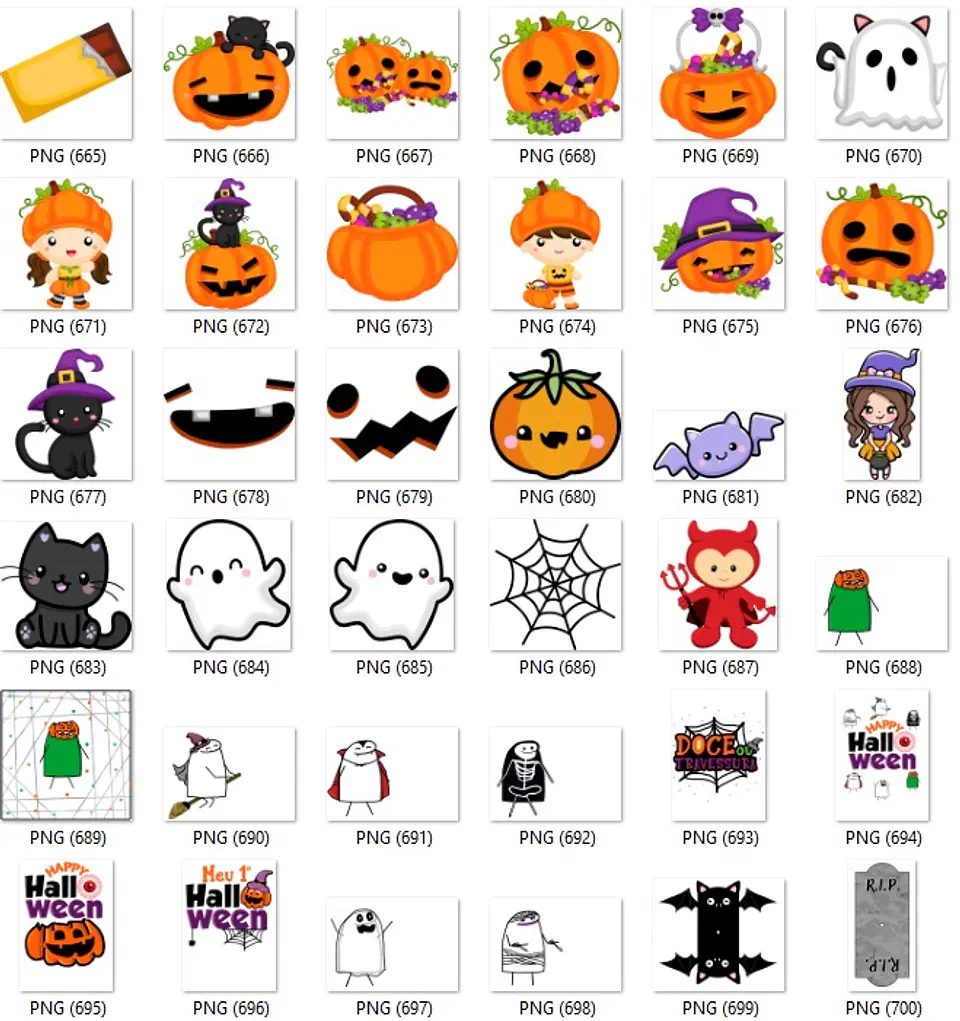 Kit Digital Halloween Dia das Bruxas Arquivos Png e Jpg 6