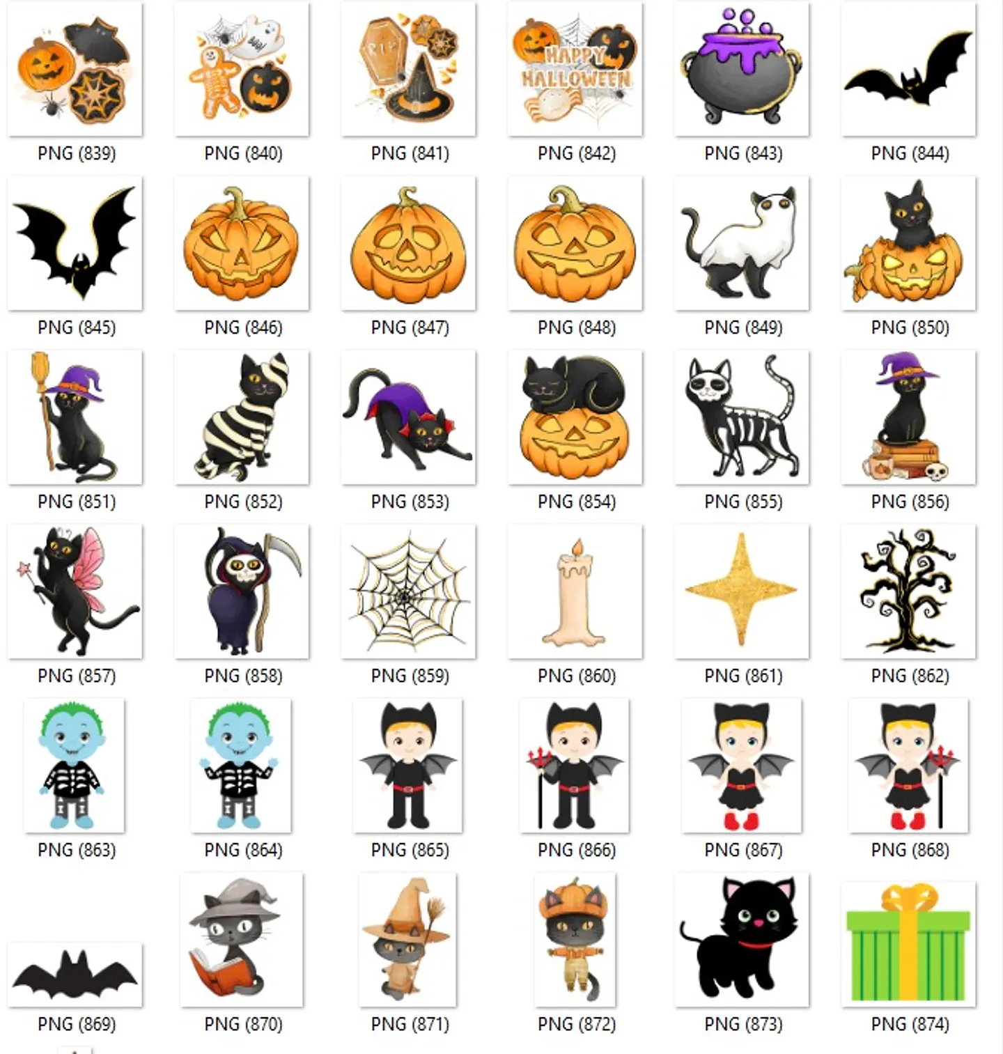 Kit Digital Halloween Dia das Bruxas Arquivos Png e Jpg 7