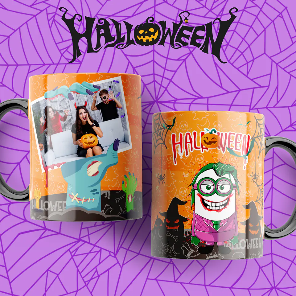 39 Artes Caneca Halloween Editável em Photoshop + Png 8
