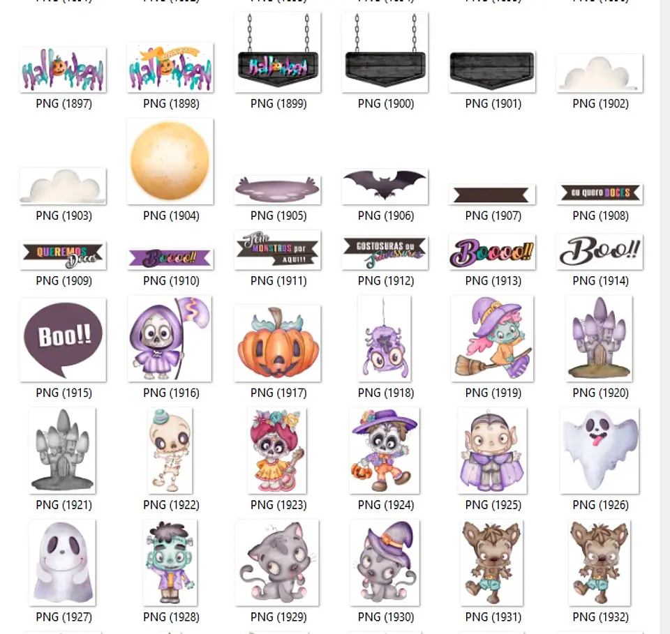 Kit Digital Halloween Dia das Bruxas Arquivos Png e Jpg 10