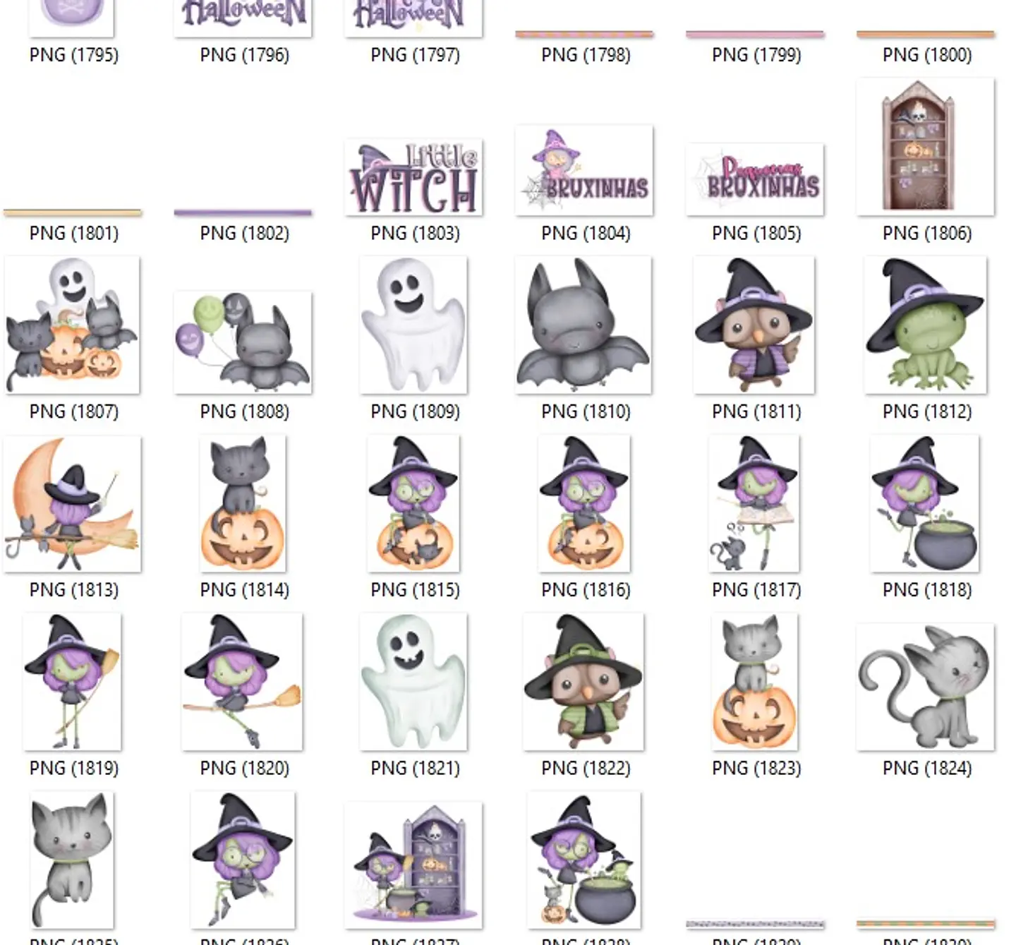 Kit Digital Halloween Dia das Bruxas Arquivos Png e Jpg 11
