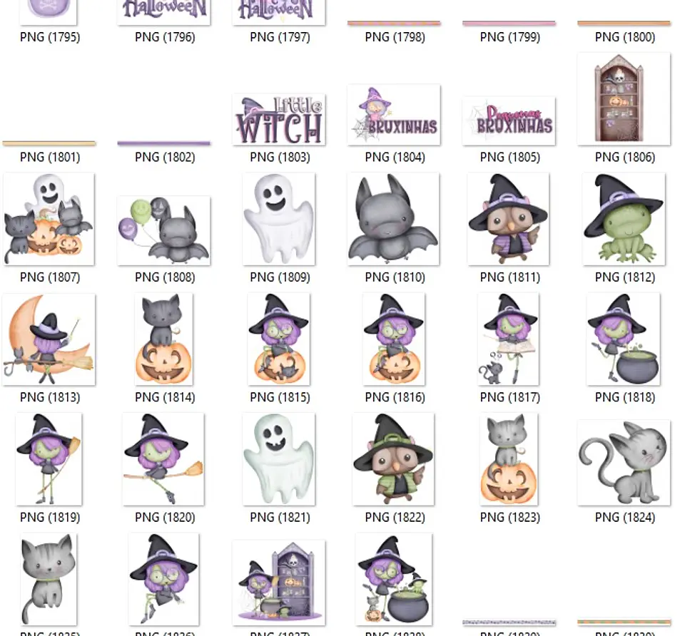 Kit Digital Halloween Dia das Bruxas Arquivos Png e Jpg 11