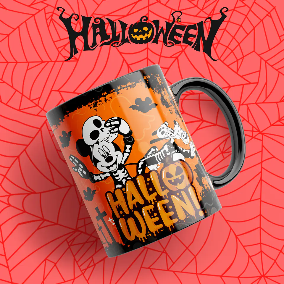 39 Artes Caneca Halloween Editável em Photoshop + Png 10