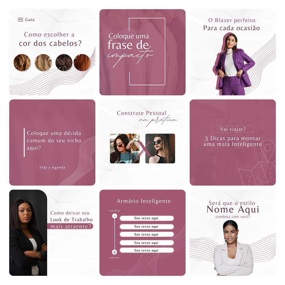 Pack Canva Consultora de Imagens Template Editável 30 Artes + Bônus 1