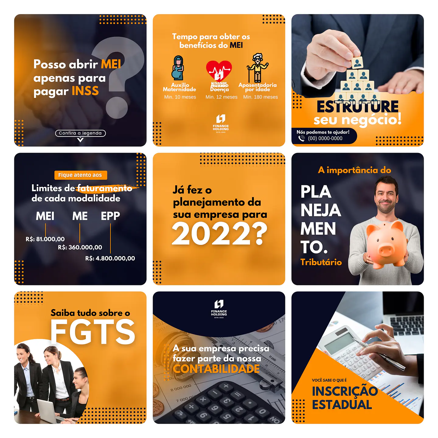 Pack Canva Contabilidade Template Editável 30 Artes + Bônus 2