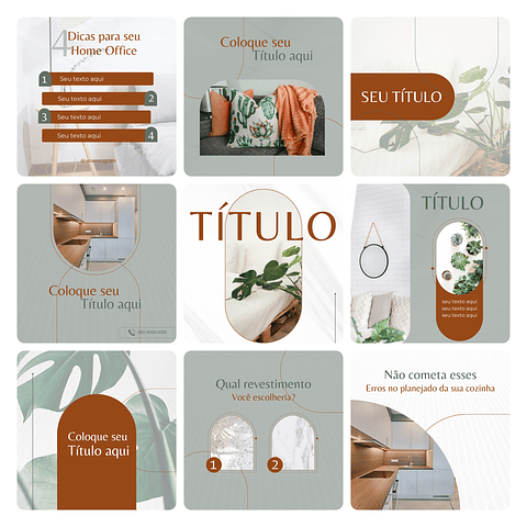 Pack Canva Designer de Interiores Template Editável 30 Artes + Bônus