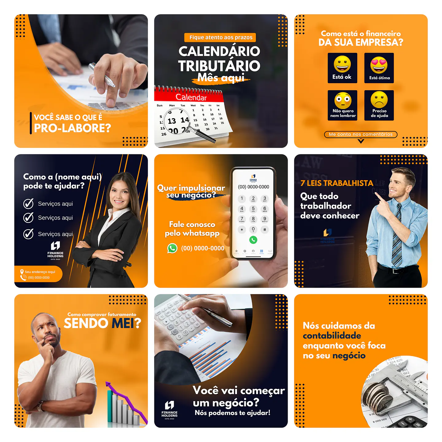 Pack Canva Contabilidade Template Editável 30 Artes + Bônus 3