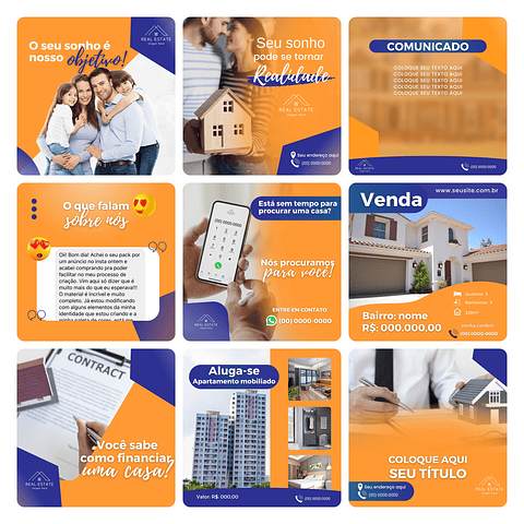 Pack Canva Imobiliária Template Editável 30 Artes + Bônus