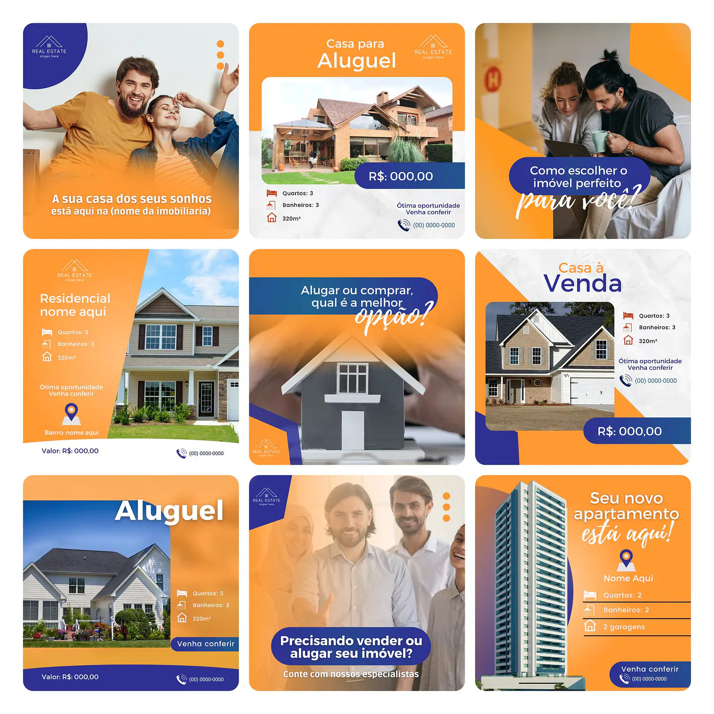 Pack Canva Imobiliária Template Editável 30 Artes + Bônus 3