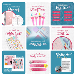 Pack Canva Papelaria Template Editável 30 Artes + Bônus