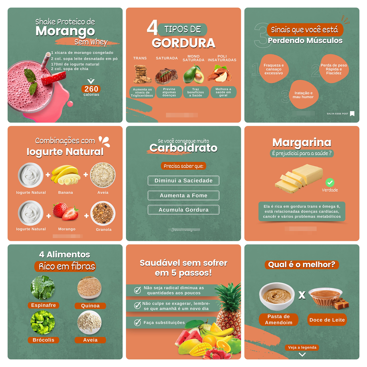 Pack Canva Nutricionista Template Editável 100 Artes + Bônus 5