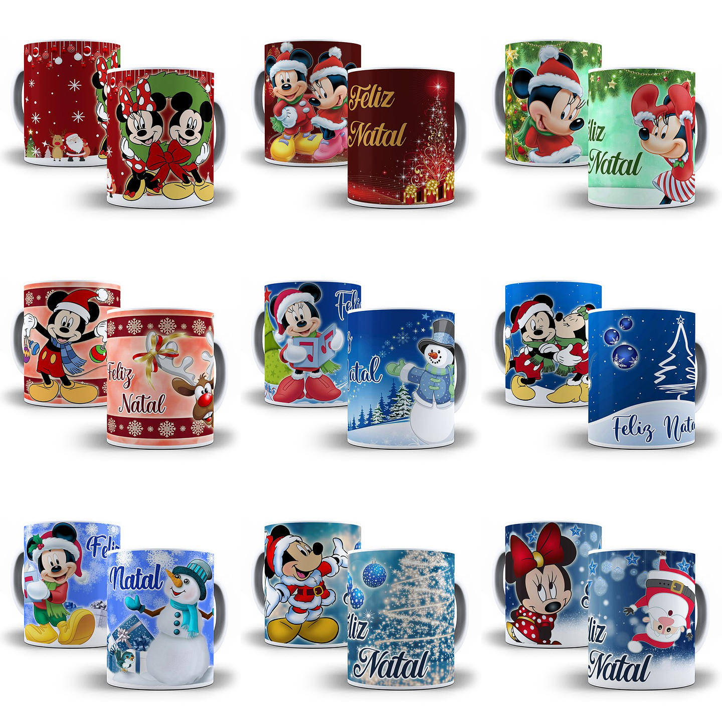12 Artes Caneca Natal Mickey Sublimação em Photoshop + Jpg 1