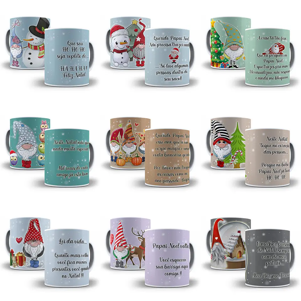 12 Artes Caneca Natal Debochado Sublimação em Photoshop + Jpg  1