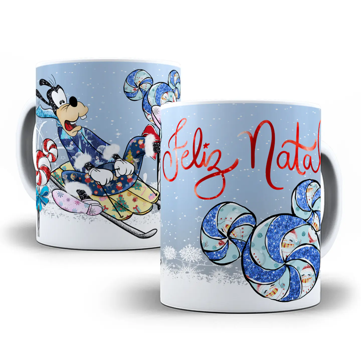 10 Artes Caneca Natal Turma do Mickey Aquarela Sublimação em Corel Draw + Jpg 5