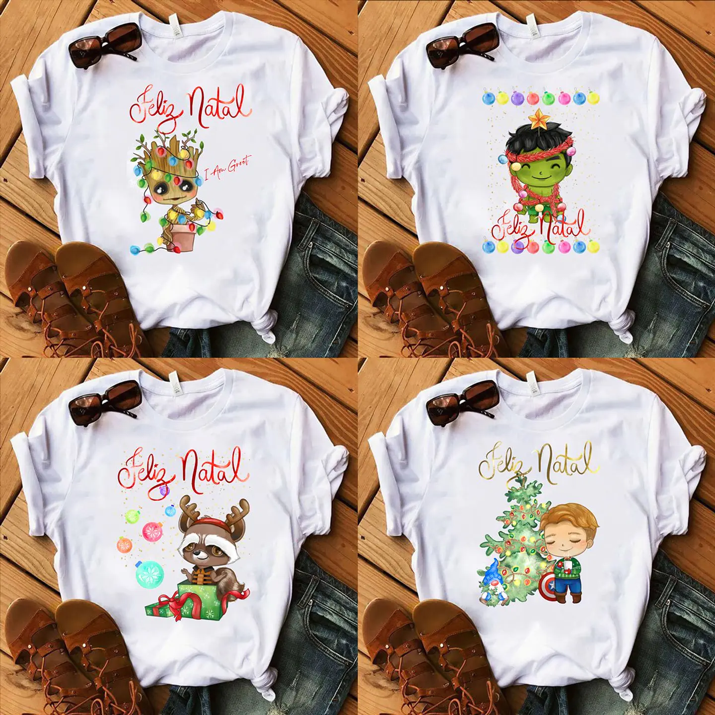 14 Artes Caneca e Camisa Natal Heróis Natalino Sublimação em Corel Draw + Jpg 1