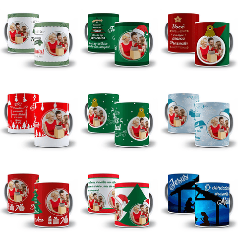 Artes para Caneca Body Azulejos Almofadas Natal Completo Corel Draw + Jpg 