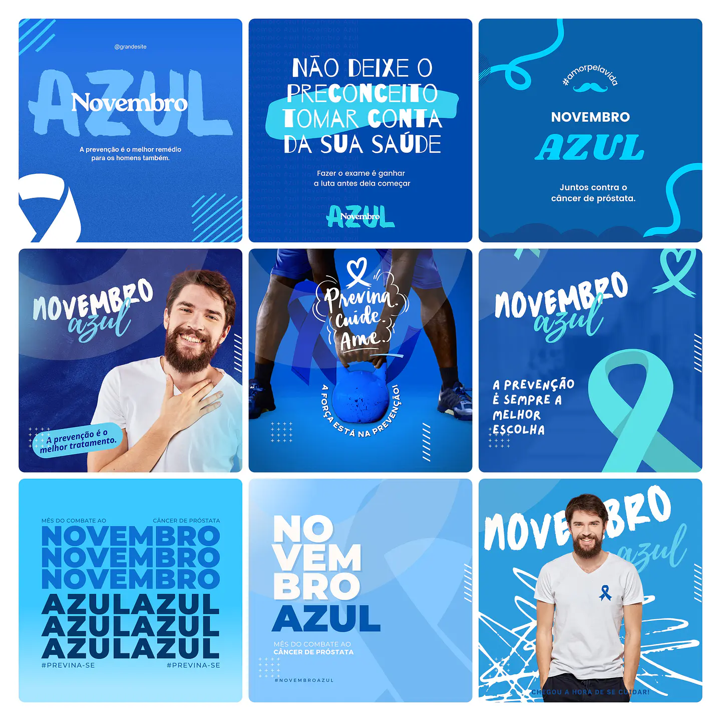Pack Canva Novembro Azul Template Editável 30 Artes + Bônus 1