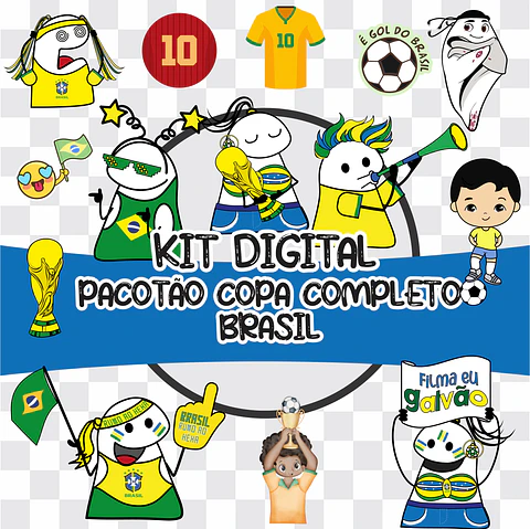 Kit Digital Copa Brasil Flork Sublimação Completa 