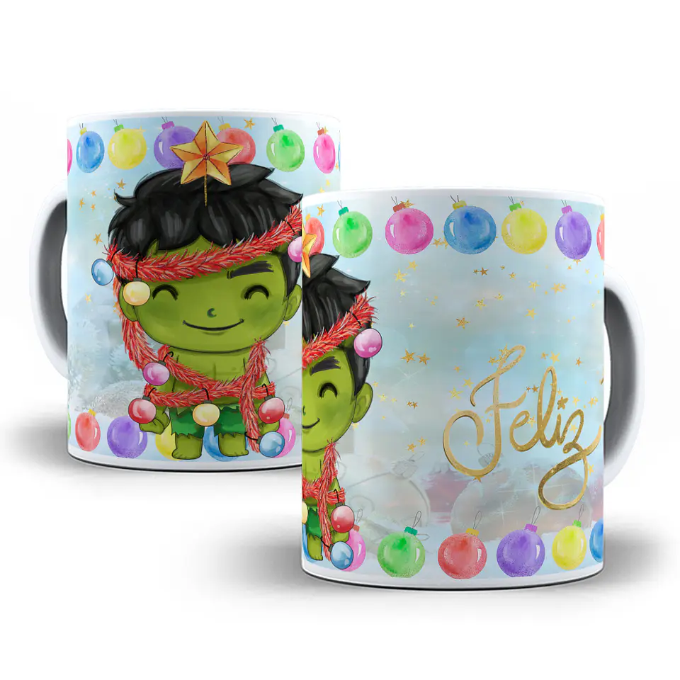 14 Artes Caneca e Camisa Natal Heróis Natalino Sublimação em Corel Draw + Jpg 3