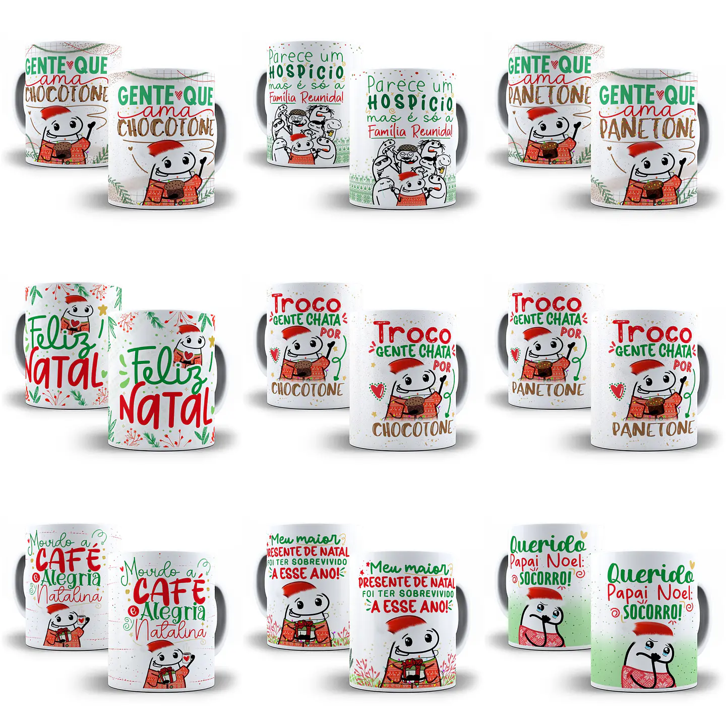 Artes Caneca Flork Natal Memes Bento Editável Pdf + Png 2