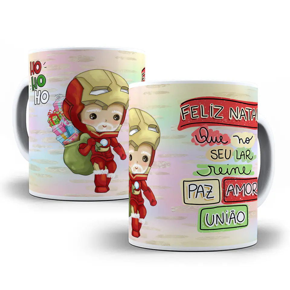 14 Artes Caneca e Camisa Natal Heróis Natalino Sublimação em Corel Draw + Jpg 4