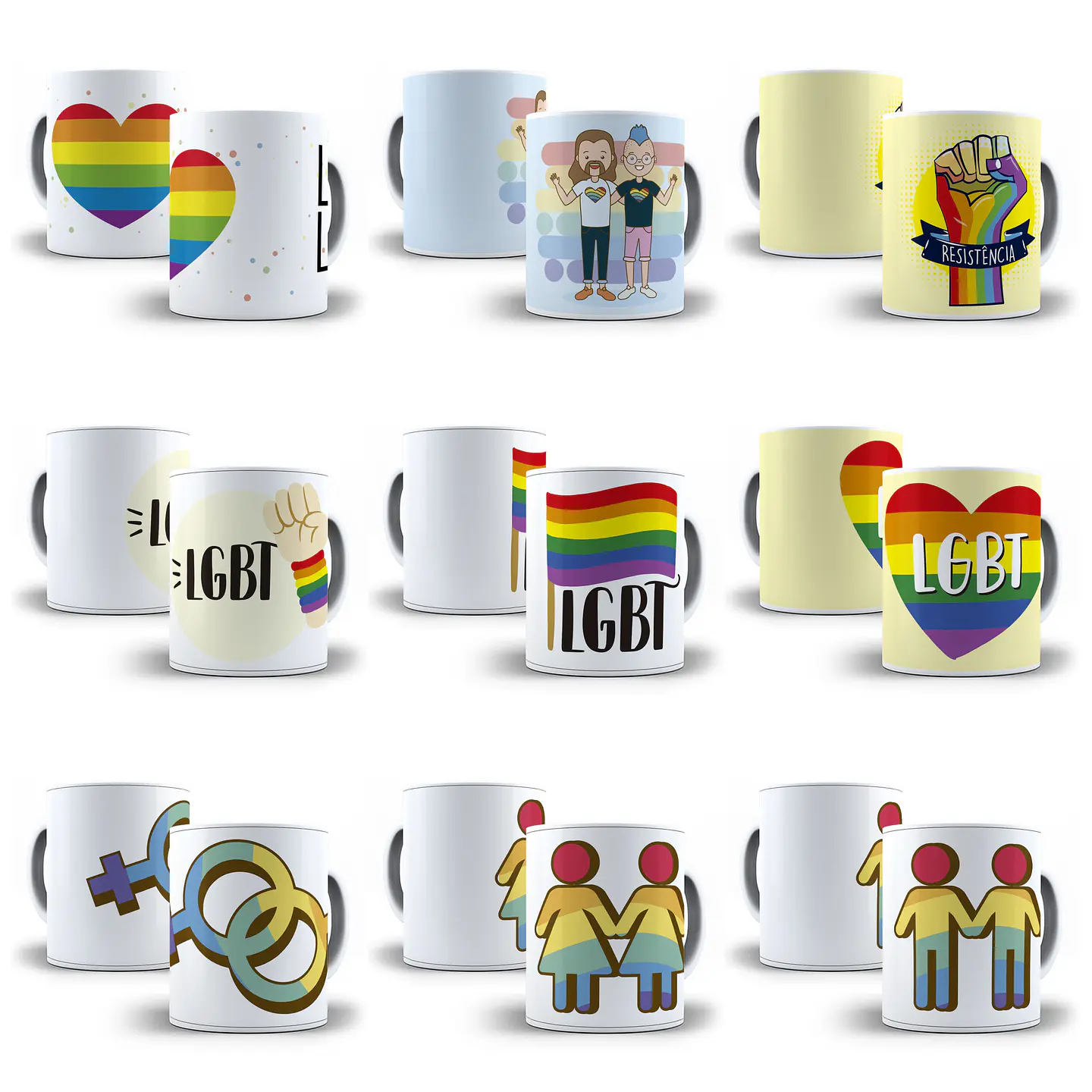 70 Artes Canecas LGBTQIA Editável em Corel Draw  2