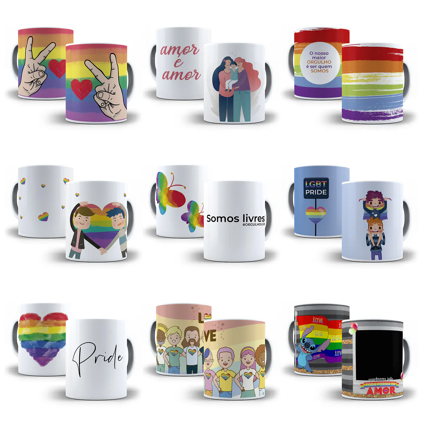 70 Artes Canecas LGBTQIA Editável em Corel Draw  3