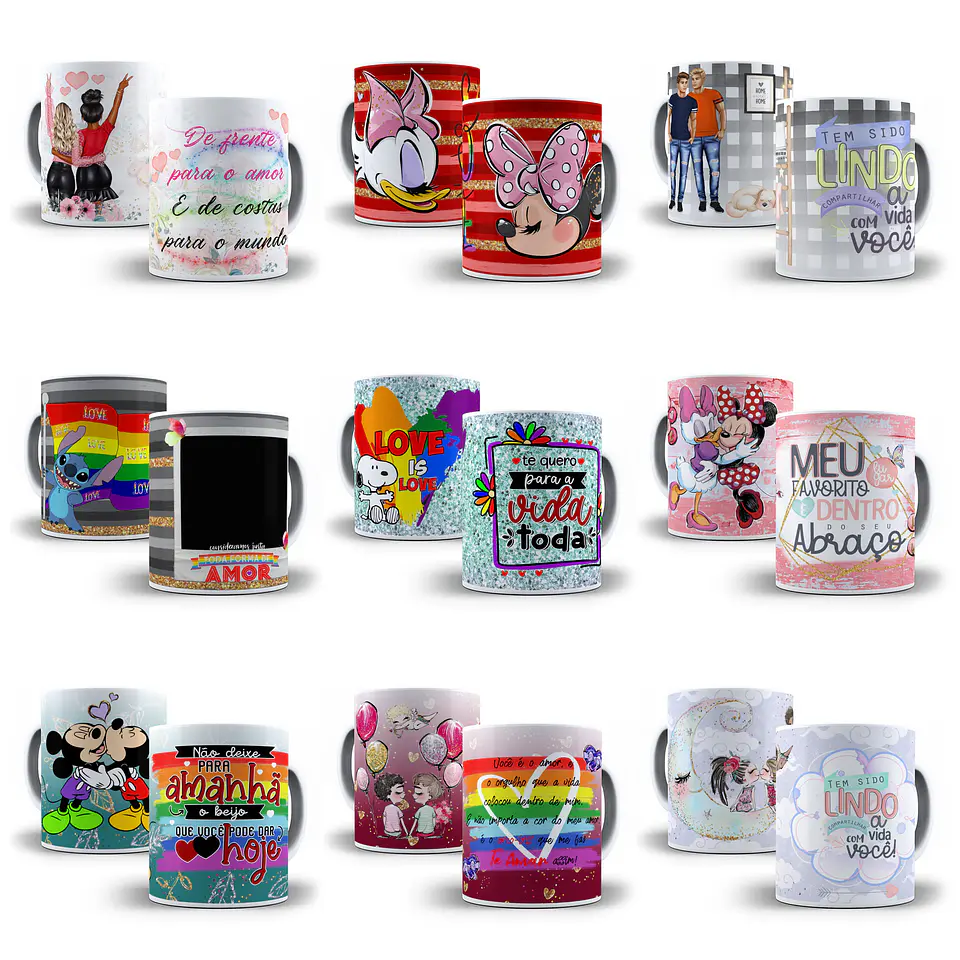 10 Artes para Caneca e Homoafetiva Editável em Corel Draw  1