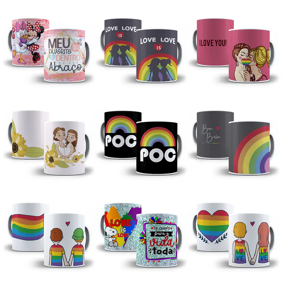 70 Artes Canecas LGBTQIA Editável em Corel Draw  4