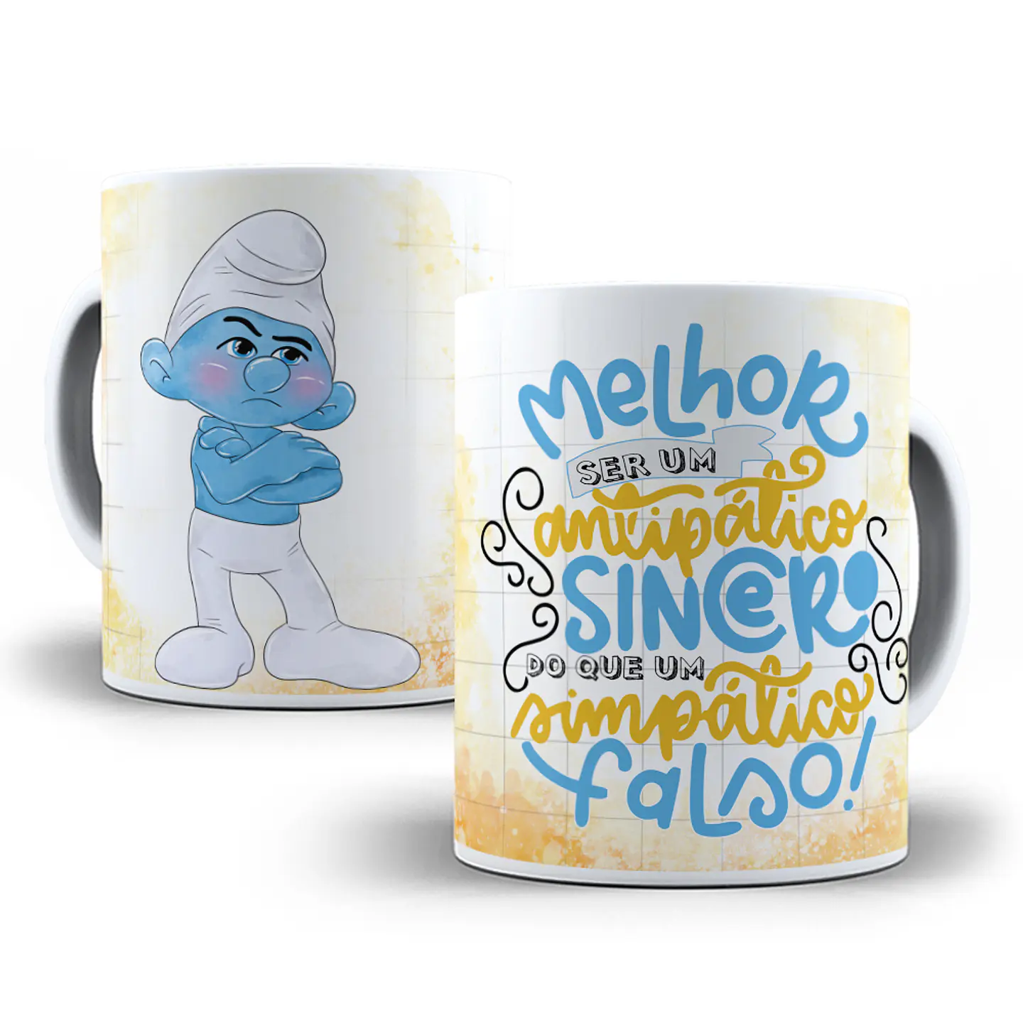 10 Artes para Caneca e Almofada Smurfs Editável em Corel Draw 3
