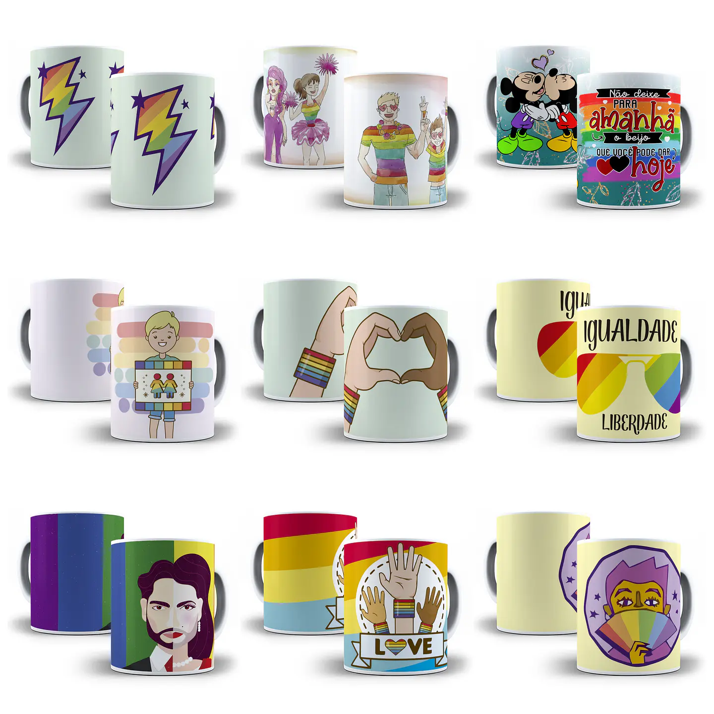 70 Artes Canecas LGBTQIA Editável em Corel Draw  5
