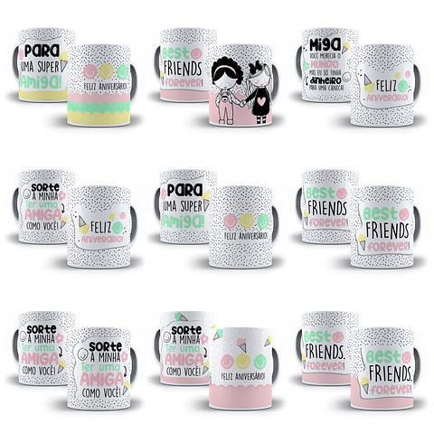23 Artes para Caneca Amizade em  Jpg 