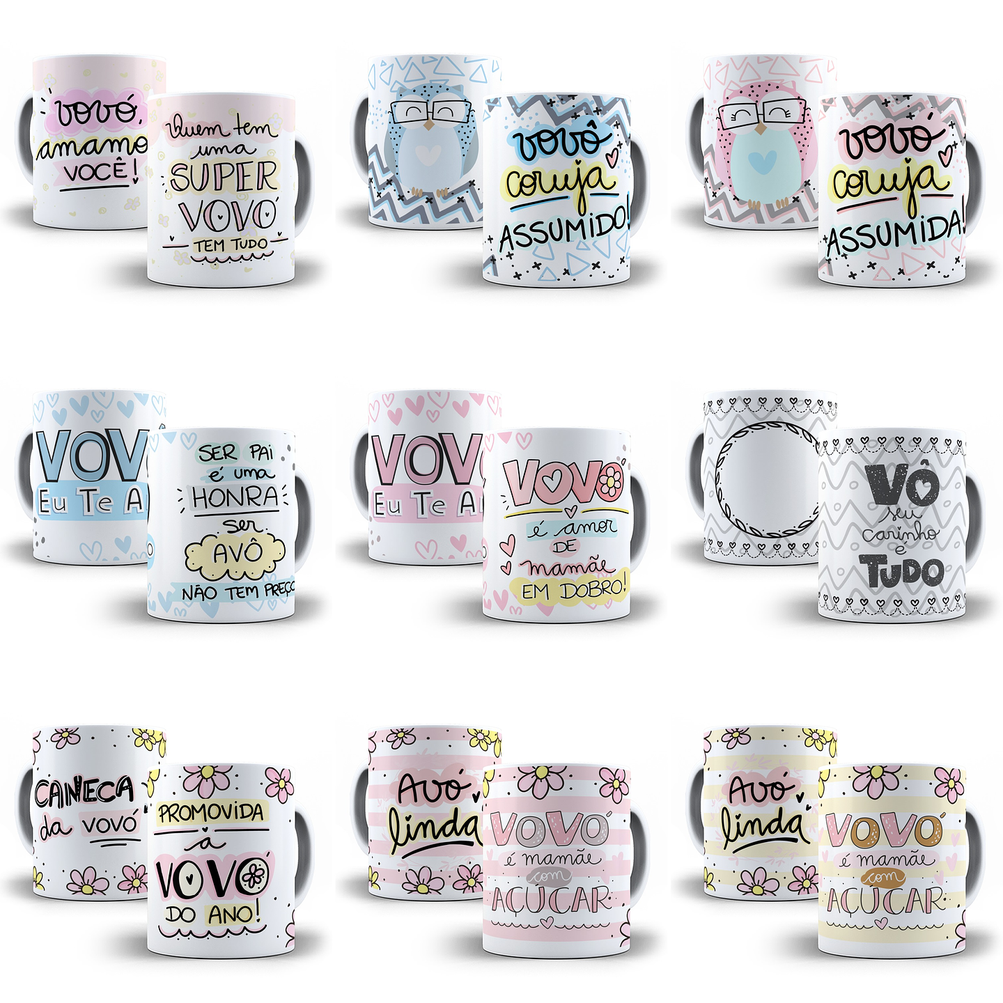 30 Artes para Caneca Dia dos Avós em Corel Draw 2