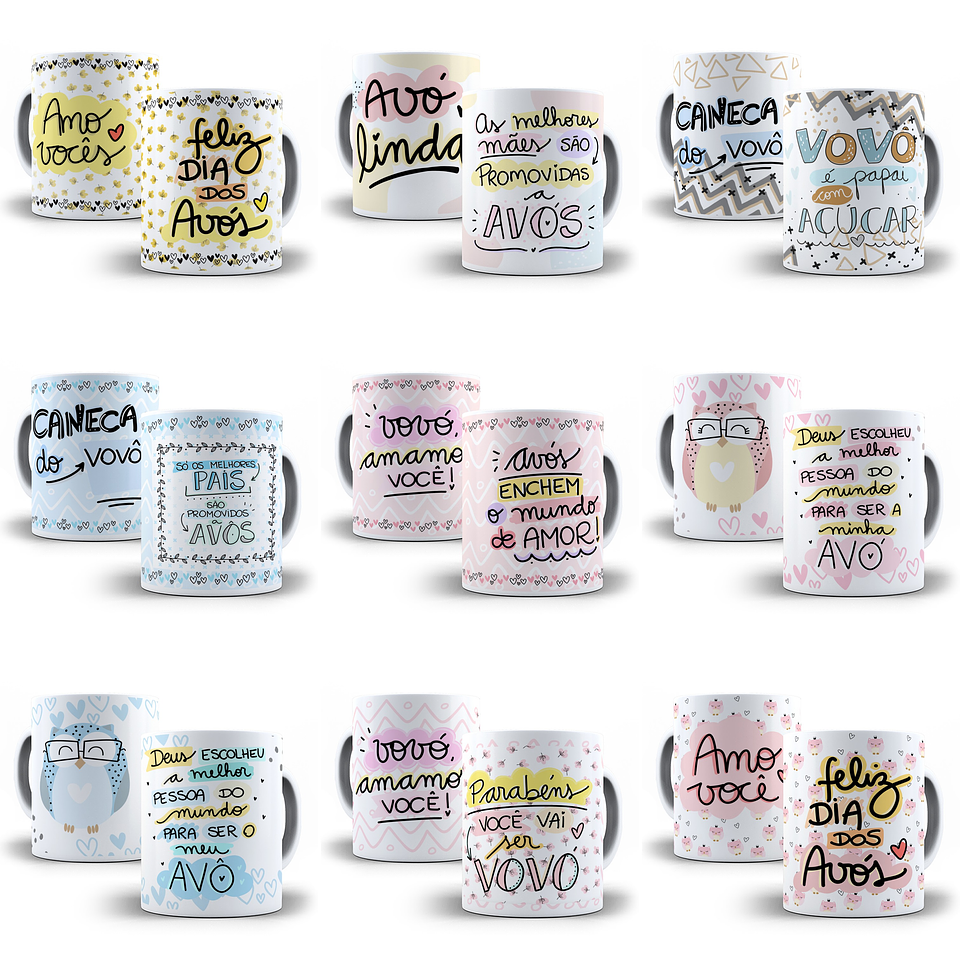 30 Artes para Caneca Dia dos Avós em Corel Draw 1