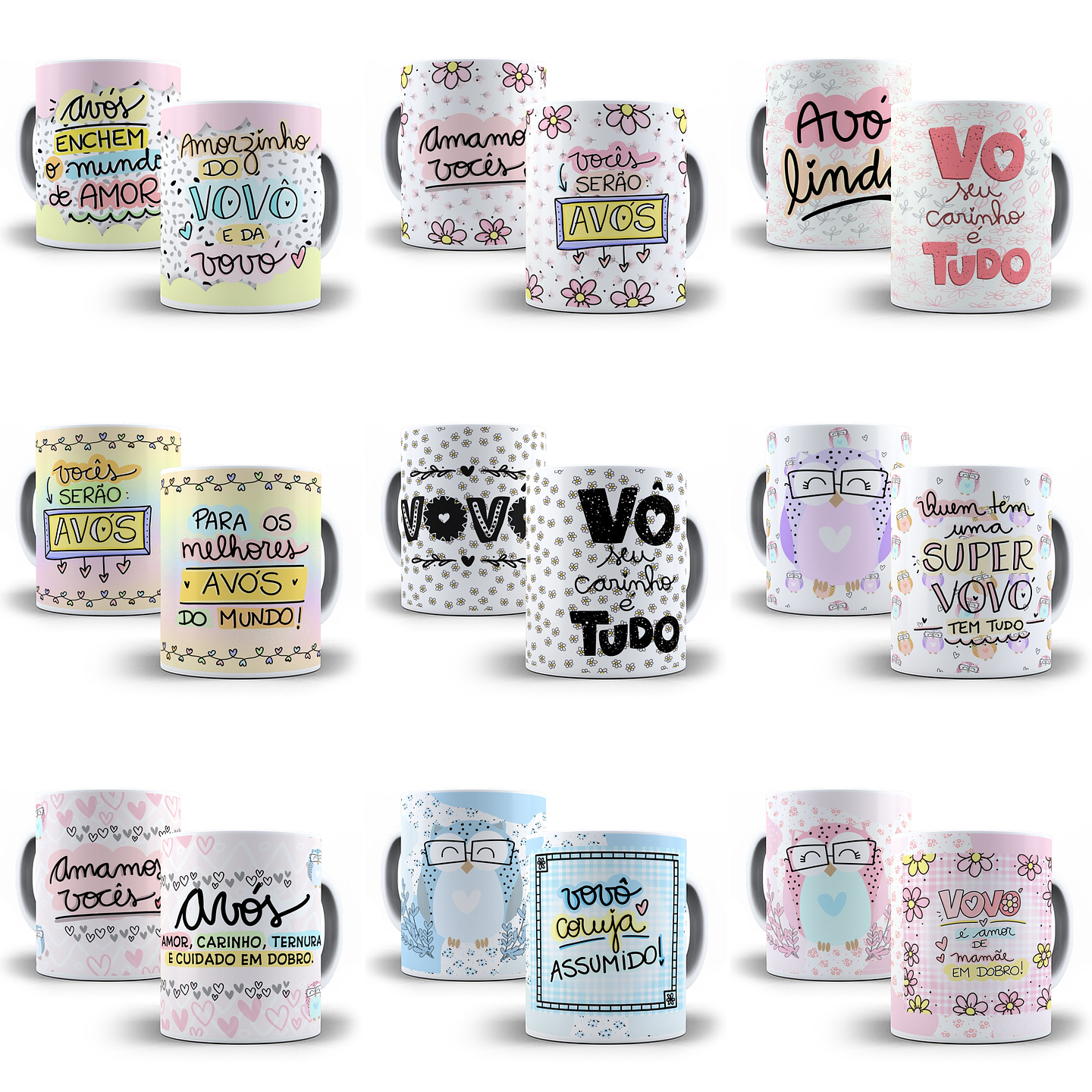 30 Artes para Caneca Dia dos Avós em Corel Draw 3