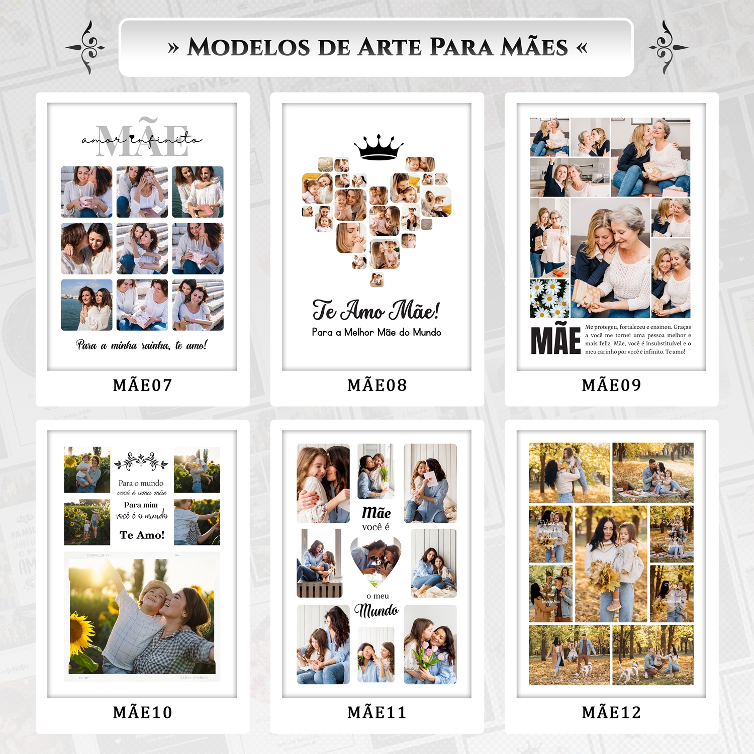 Artes para Quadros Mães 31 Arquivos Editáveis Photoshop ou Canva 1
