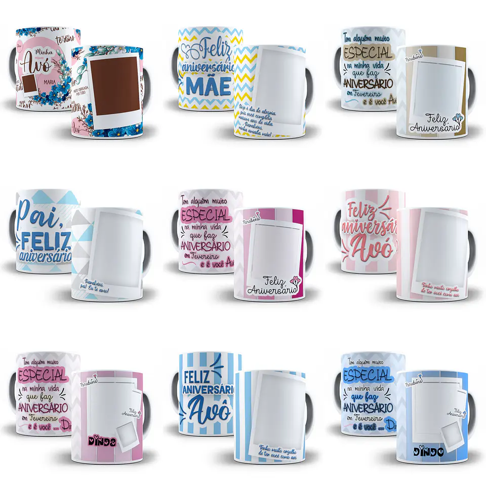 52 Artes para Caneca Aniversário Editáveis  2