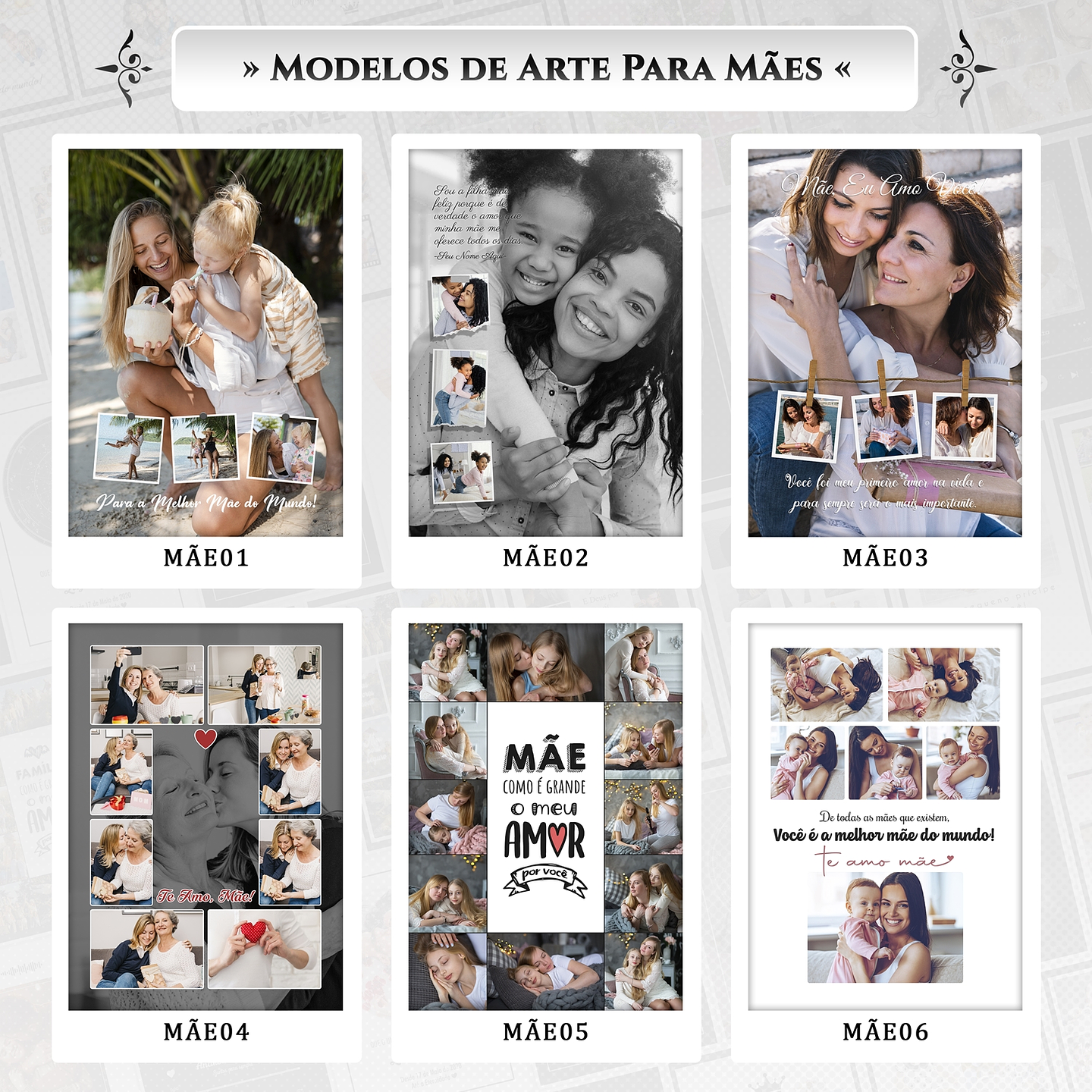 Artes para Quadros Mães 31 Arquivos Editáveis Photoshop ou Canva 2